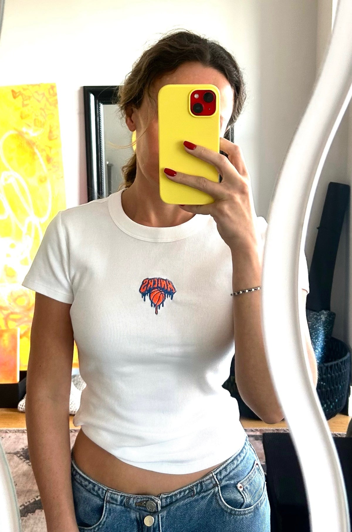Knicks Dripping Basketball Tee