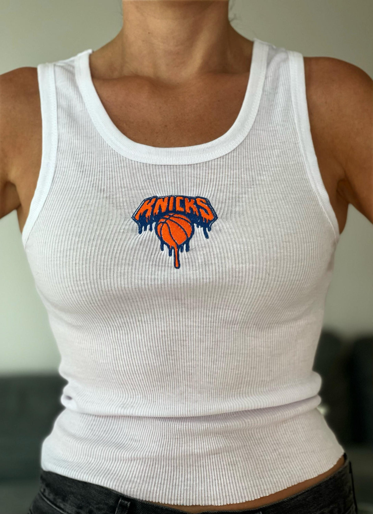 Knicks Dripping Basketball Tank